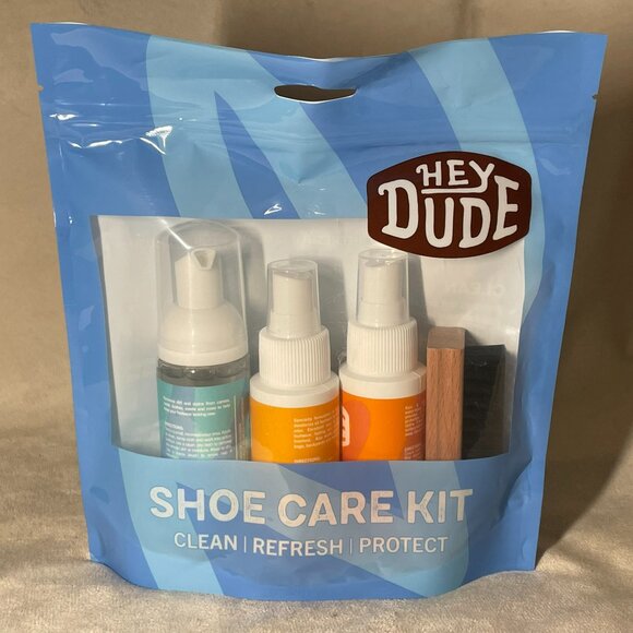 HEY DUDE Shoe Care Kit 4‑Piece – Cleaner, Brush, Refresh & Protection - Picture 1 of 1